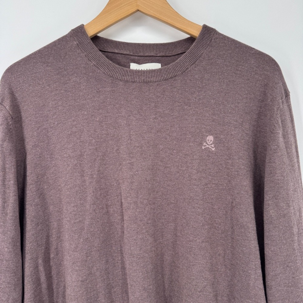 Scalpers‎ Mens XL Purple Crew Neck Long Sleeve Sweater Skull Logo